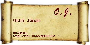 Ottó Jónás névjegykártya